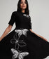 Butterfly Embroidered Short Sleeve Dress